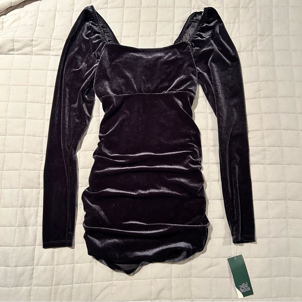 Black velvet dress